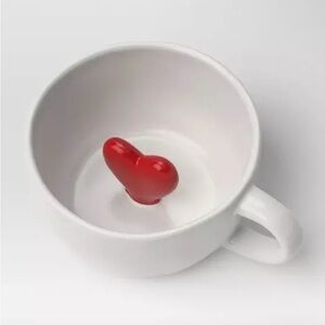 White Mug with Red‎ Heart Inside
